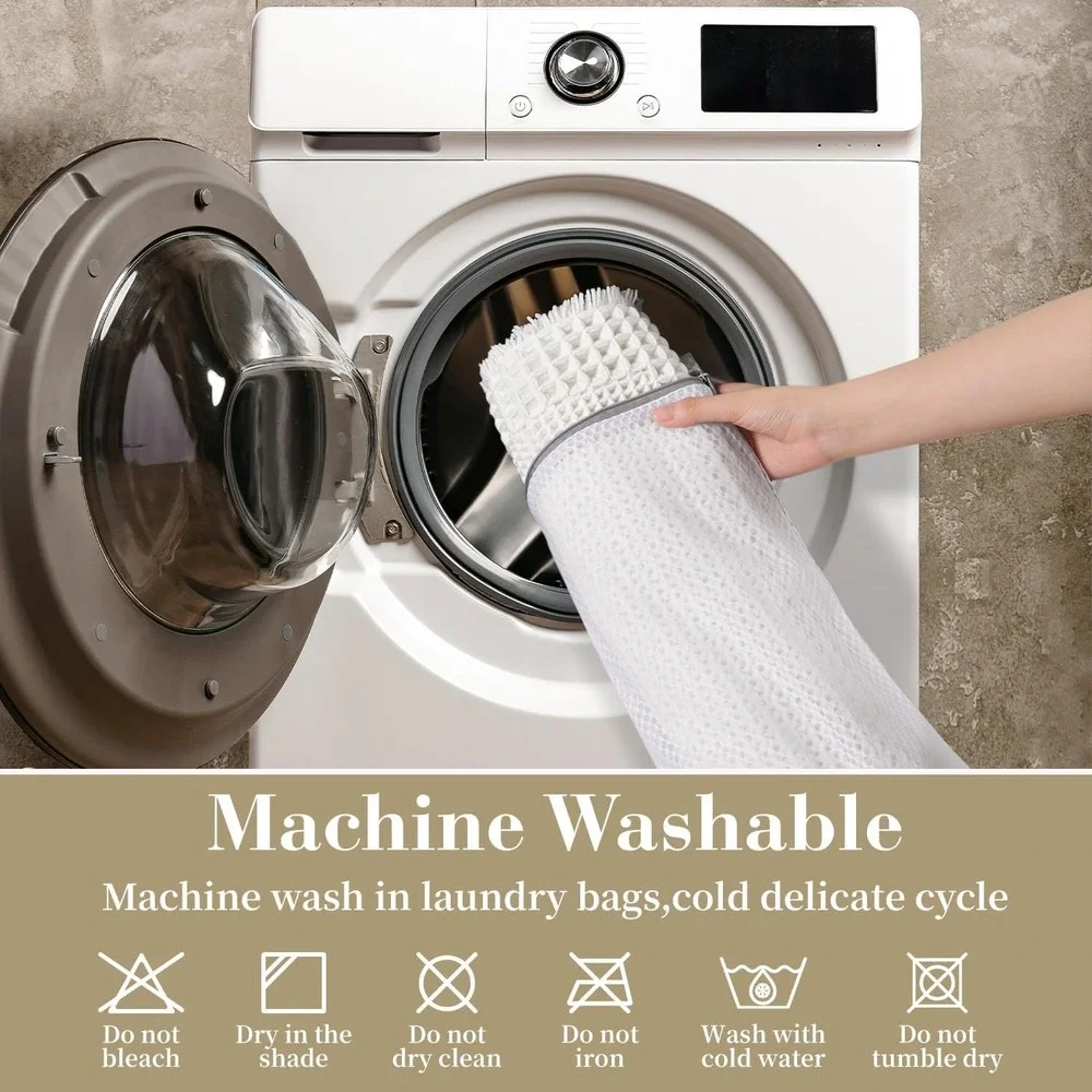 White Waffle Bath Mat 24x48 Non-Slip Absorbent Machine Washable Rug Luxury New